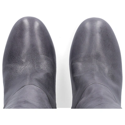 Shop Miu Miu Boots Calfskin In Grau