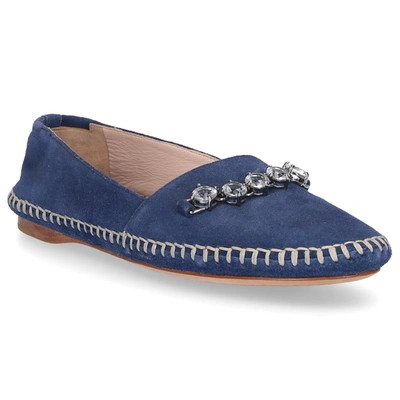 Shop Miu Miu Loafers In Blau