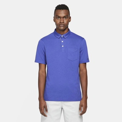 Shop Nike Dri-fit Player Men's Golf Polo In Lapis,brushed Silver
