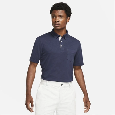 Shop Nike Dri-fit Player Men's Golf Polo In Obsidian,brushed Silver