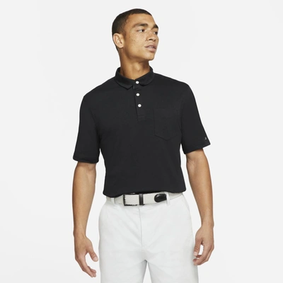 Shop Nike Dri-fit Player Men's Golf Polo In Black,brushed Silver
