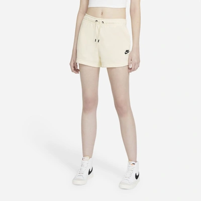 Shop Nike Sportswear Essential Women's French Terry Shorts In Coconut Milk,black