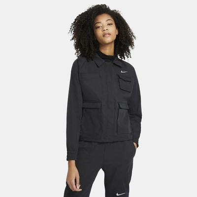 Shop Nike Sportswear Swoosh Women's Woven Jacket In Black