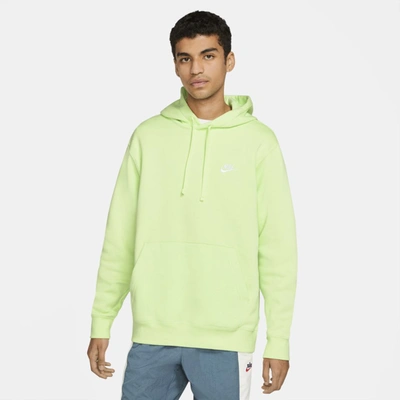 Shop Nike Sportswear Club Fleece Pullover Hoodie In Light Liquid Lime,light Liquid Lime,white