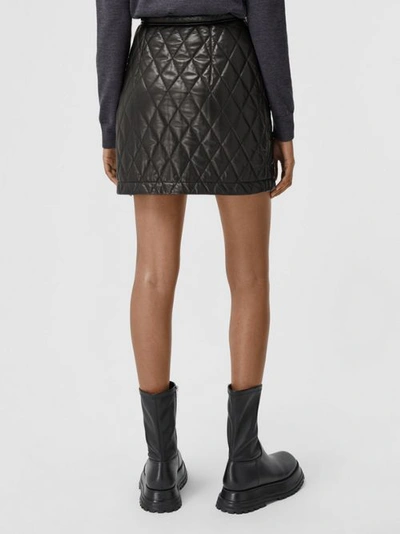Shop Burberry Diamond Quilted Lambsk In Black