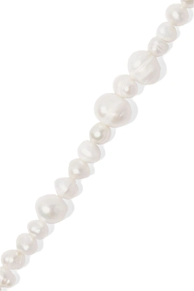 Shop Anita Berisha Magnolia Gold-tone Pearl Necklace In White