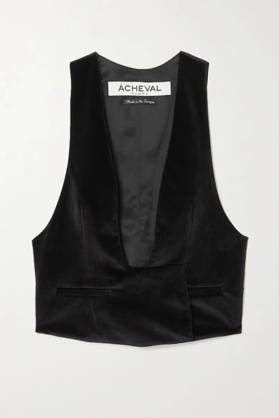 Shop Acheval Pampa Gardel Velvet And Satin Vest In Black