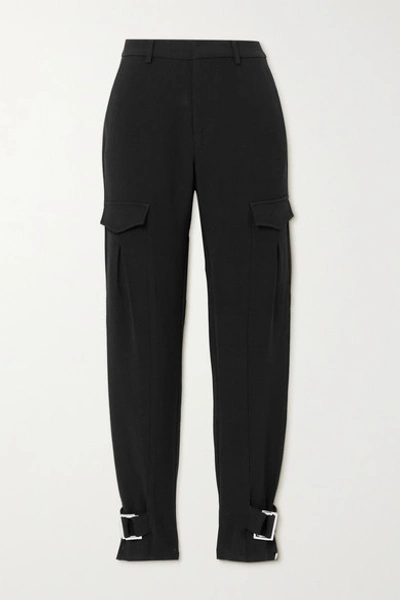 Shop Holzweiler Skunk Suit Buckled Woven Cargo Pants In Black