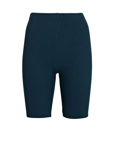 Shop Sablyn Rowen Rib Knit Biker Shorts In Dark Blue
