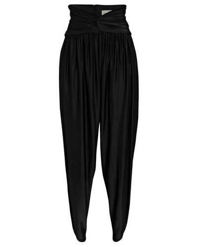 Shop Alexandre Vauthier Cropped High-rise Jersey Pants In Black