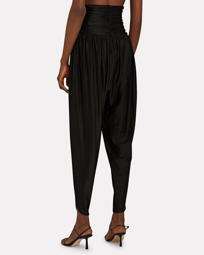 Shop Alexandre Vauthier Cropped High-rise Jersey Pants In Black