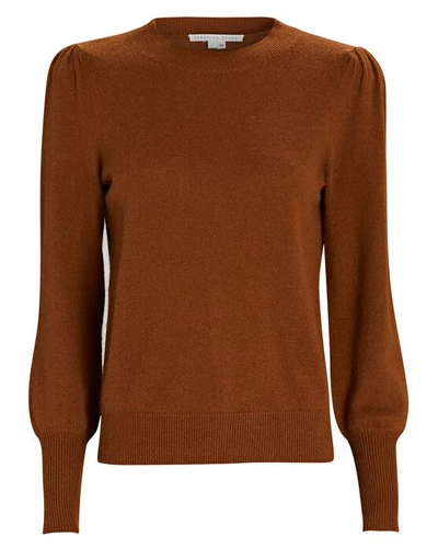 Shop Veronica Beard Nelia Crewneck Cashmere Sweater In Brown