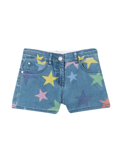 Shop Stella Mccartney Denim Shorts Teen In Multicolor