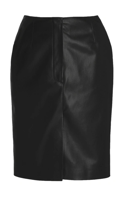 Shop Nanushka Regan Tailored Vegan Leather Mini Skirt In Black