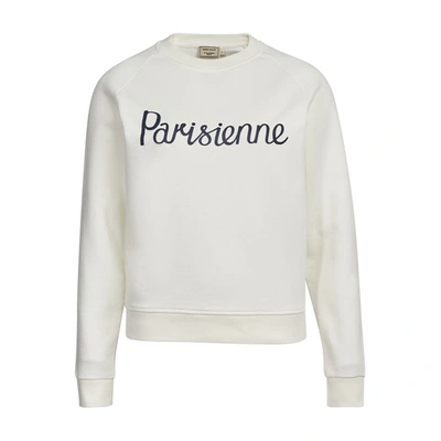 Shop Maison Kitsuné Parisienne Sweatshirt In Ecru