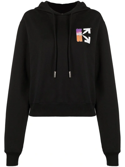 Shop Off-white Cotton Hoodie With Logo In Black