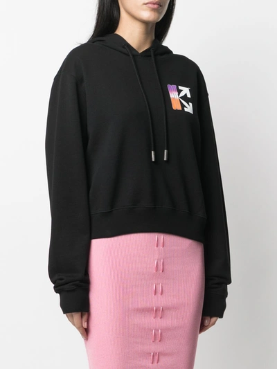 Shop Off-white Cotton Hoodie With Logo In Black