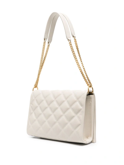 Shop Saint Laurent Becky Mini Leather Shoulder Bag In White