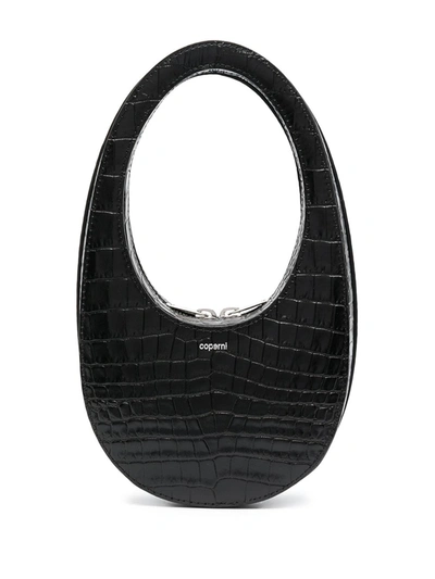 Shop Coperni Mini Swipe Leather Handbag In Black
