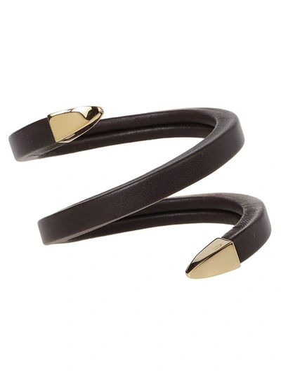 Shop Bottega Veneta Twisted Bracelet In Marrone