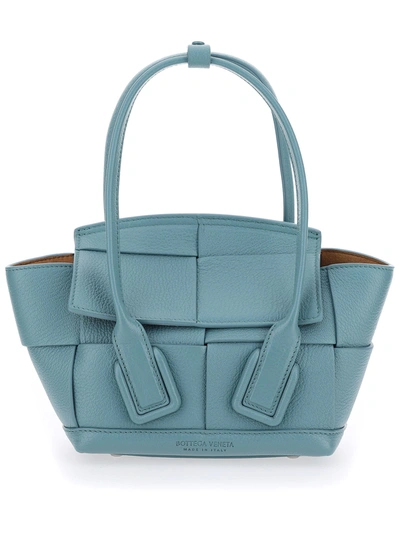 Shop Bottega Veneta Mini Arco Shoulder Bag In Azzurro