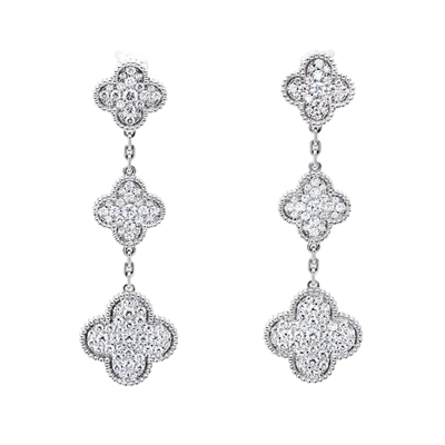 Pre-owned Van Cleef & Arpels Magic Alhambra Diamond 18k White Gold Earrings