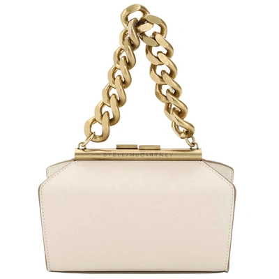 Pre-owned Stella Mccartney Cream Leather Structured Macro Chain Small Bag