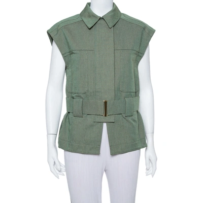 Pre-owned Stella Mccartney Green Canvas Belted Vest M