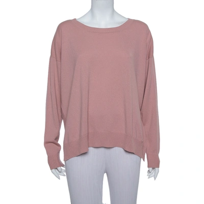 Pre-owned Gucci Pink Cashmere Round Neck Sweater L