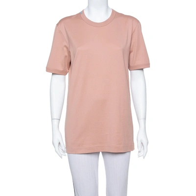 Pre-owned Dolce & Gabbana Salmon Pink Cotton Crewneck T Shirt L