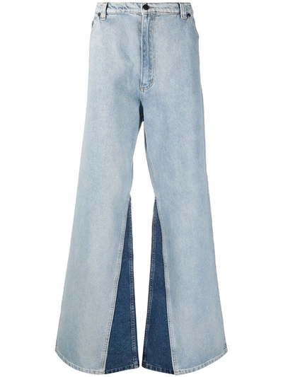 Shop Duoltd Wide-leg Insert Jeans In Blue
