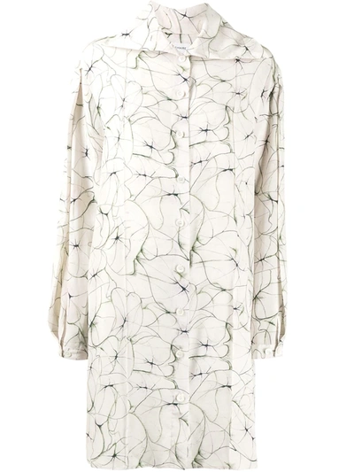 Shop Lemaire Silk Shirt Dress In White