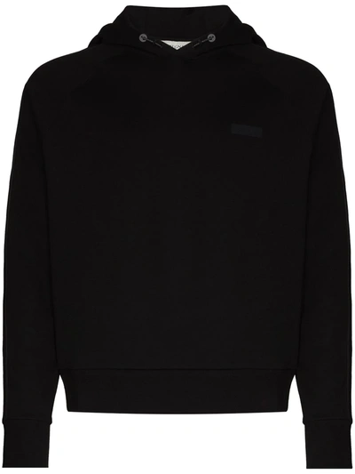 Shop Z Zegna Compact Cotton Hoodie In Black