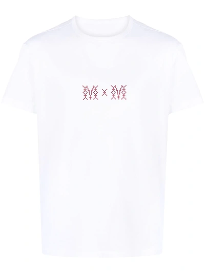 Shop Maison Margiela Logo-print Short-sleeve T-shirt In White
