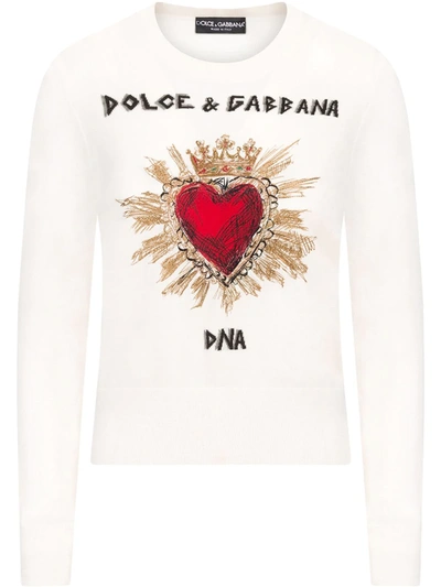 Shop Dolce & Gabbana Amore Print T-shirt In White