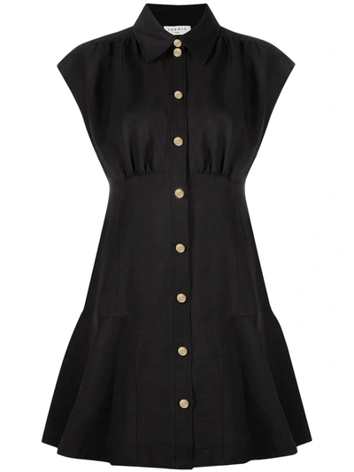 Shop Sandro Josephine Empire Line Mini Dress In Black