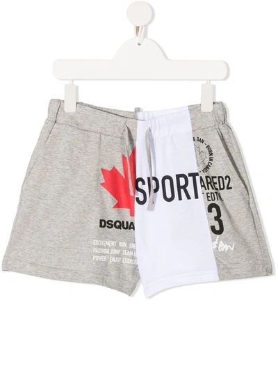Shop Dsquared2 Logo-print Track Shorts In Grey
