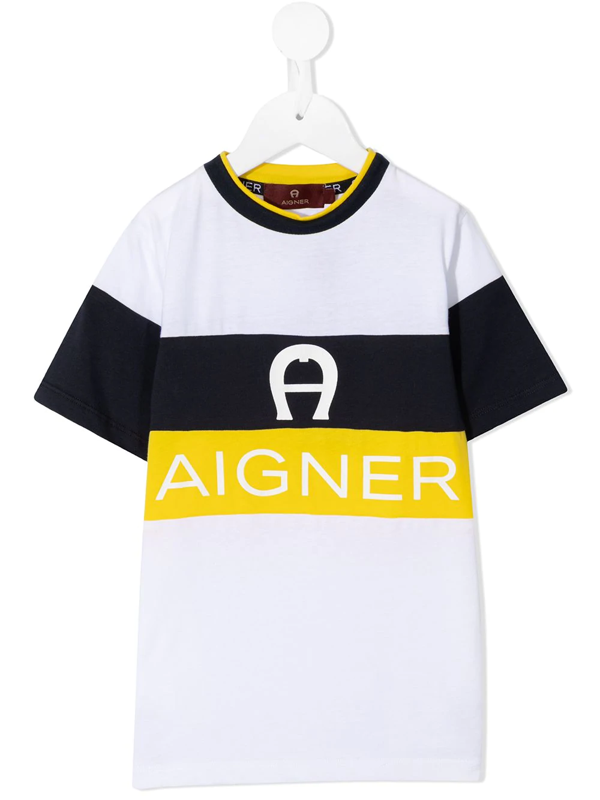 Aigner Kids logo-print cotton dress set - White
