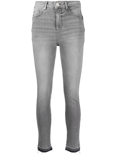 Shop Liu •jo Mid-rise Skinny Jeans In Grey