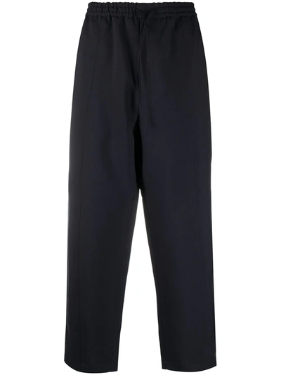 Shop Jil Sander Drawstring Waist Trousers In Blue