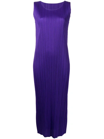 Shop Issey Miyake December Midi Plissé Dress In Purple