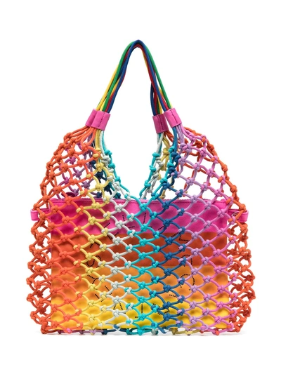 Shop Stella Mccartney Rainbow Knotted Tote Bag In Pink