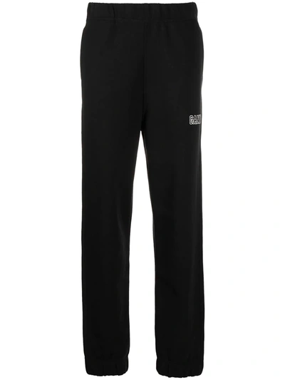 Shop Ganni Software Isoli Tapered Track Pants In Black