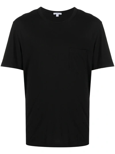 Shop James Perse Chest Pocket T-shirt In Black