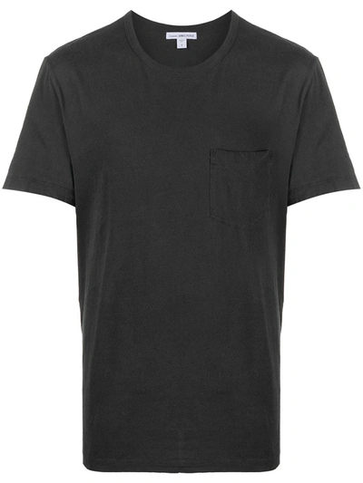 Shop James Perse Chest Pocket T-shirt In Grey