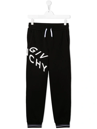 Shop Givenchy Teen Logo-print Track Pants In Black