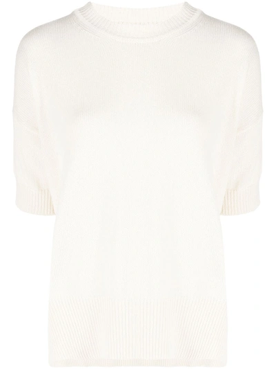 Shop Jil Sander Knitted Cashmere Top In White