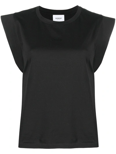 Shop Dondup Logo Print Cotton T-shirt In Black