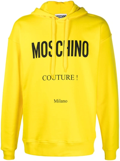 Shop Moschino Couture! Print Hoodie In Yellow