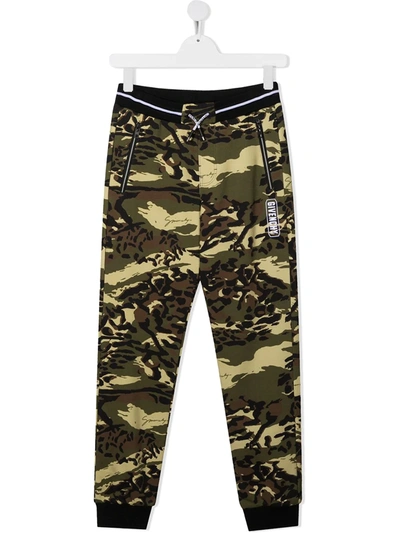 Shop Givenchy Teen Camouflage Tracksuit Bottoms In Green